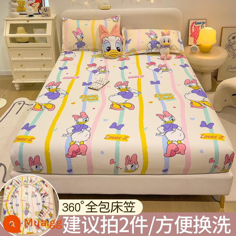 Disney Trang Bị Tấm Đơn Bộ Drap Giường 2023 Mới Giường Simmons Nệm Túi Ngủ Không Nguyên Chất Cotton Chăn Ga Gối - Công chúa Daisy [Ủy quyền chính hãng của Disney]