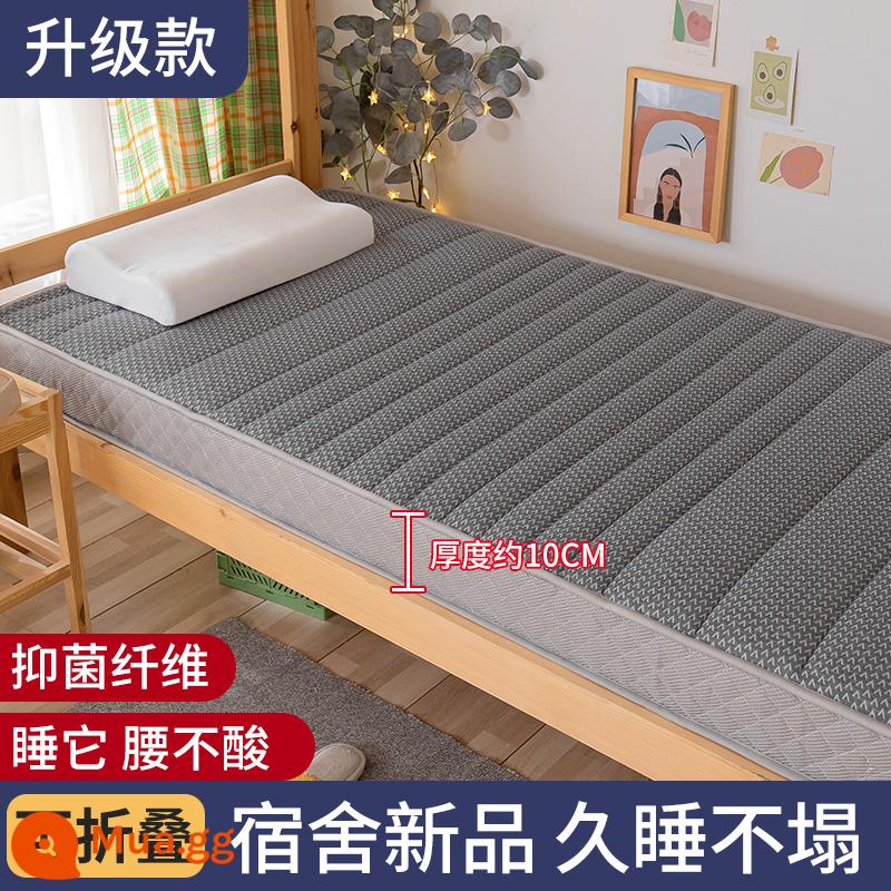 Nệm cao su đệm nhà dày ký túc xá sinh viên đơn tatami mat xốp mat nệm cho thuê đặc biệt - Nâng cấp kiểu dáng ba chiều thẳng xám đen chống mạt và kháng khuẩn-10cm