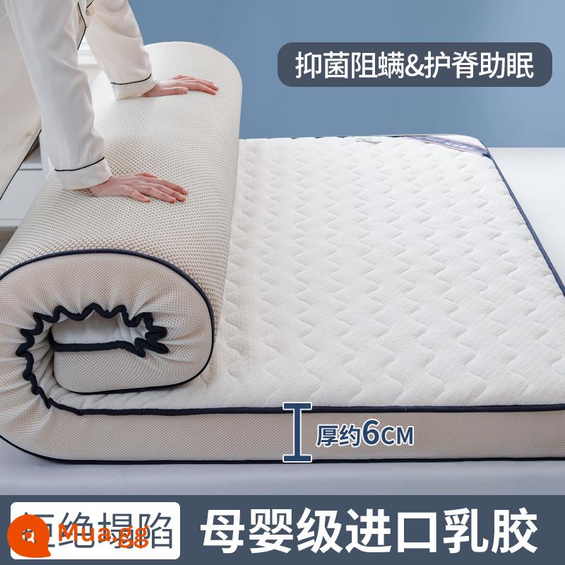 Nệm Cao Su Mềm Đệm Cho Thuê Nhà Đặc Biệt Ký Túc Xá Sinh Viên Đơn Xốp Nệm Nệm Tatami Tầng Thảm Ngủ - Kiểu dệt kim - ba chiều - trắng lượn sóng - dày khoảng 6 cm [lấp đầy mủ cao su không dễ xẹp]