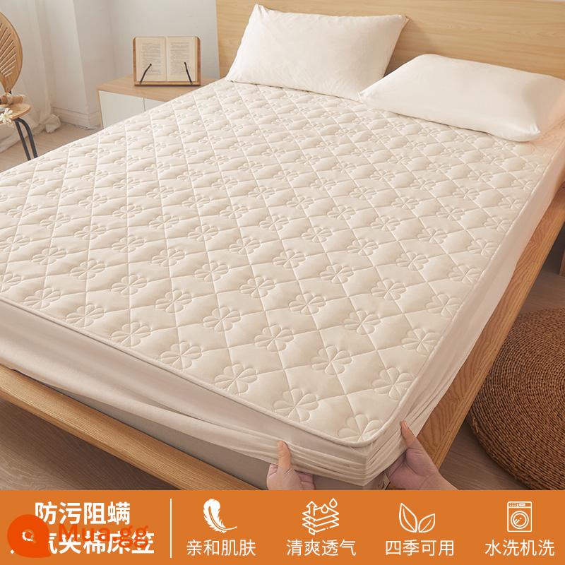 Ga trải giường chần bông trang bị đơn mảnh 2023 mới hợp thời trang cotton không nguyên chất bao gồm ga trải giường túi đệm giường bộ ga trải giường chống bụi - Vàng sâm panh [Cố định chống trượt toàn diện được chần bông 360°]