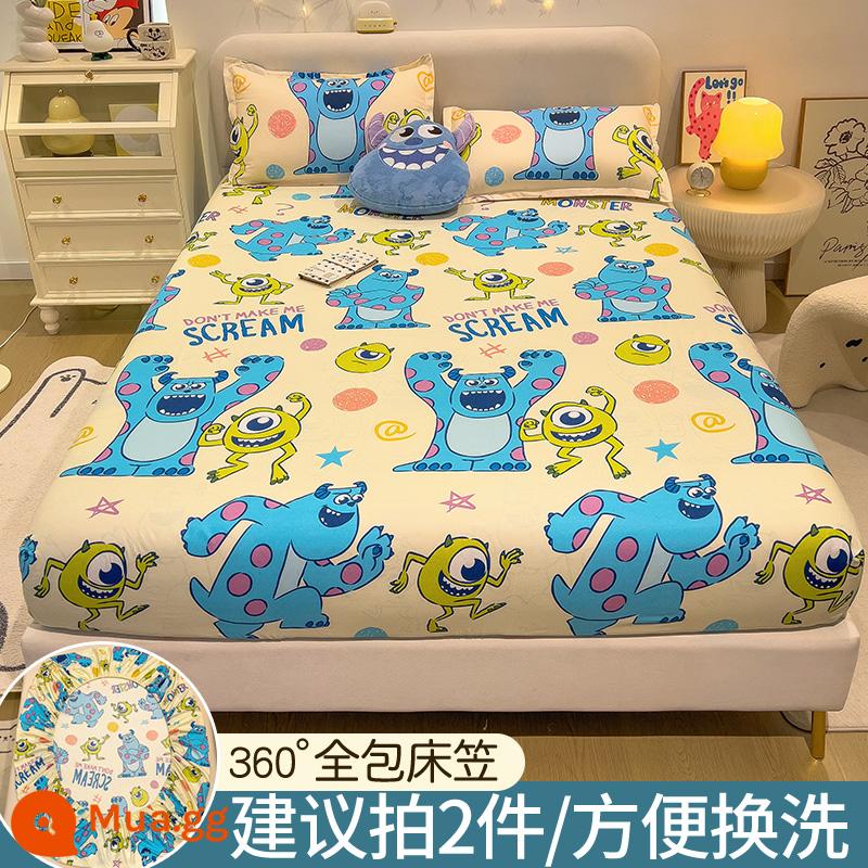 Disney Trang Bị Tấm Đơn Bộ Drap Giường 2023 Mới Giường Simmons Nệm Túi Ngủ Không Nguyên Chất Cotton Chăn Ga Gối - Mr. Monster [Được ủy quyền chính thức bởi Disney]