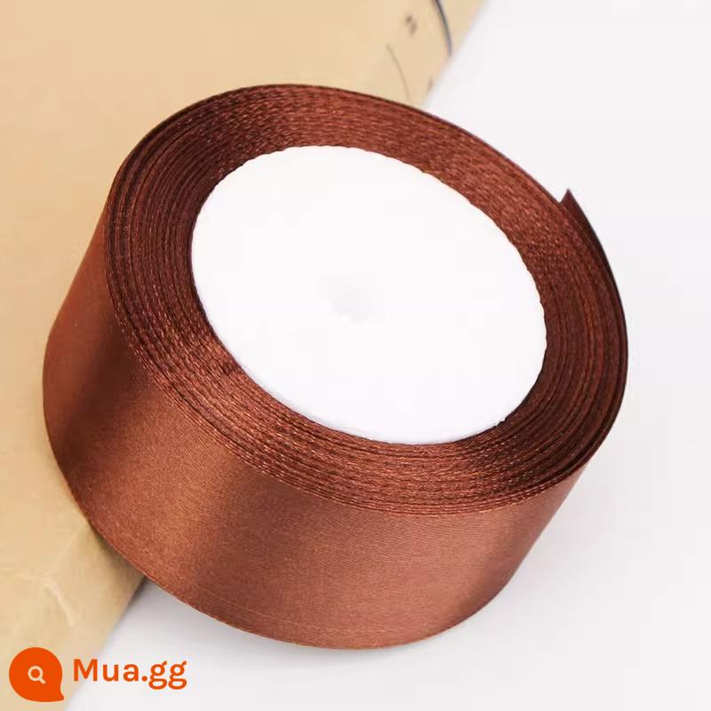 4Cm Ruy Băng Hoa Hoa Hồng Trang Trí Handmade DIY Dây Bện Tặng Ruy Băng Đỏ Nơ Satin - Cà phê (ba cuộn bất kỳ có giá khởi điểm là 3,5 Đài tệ mỗi cái)