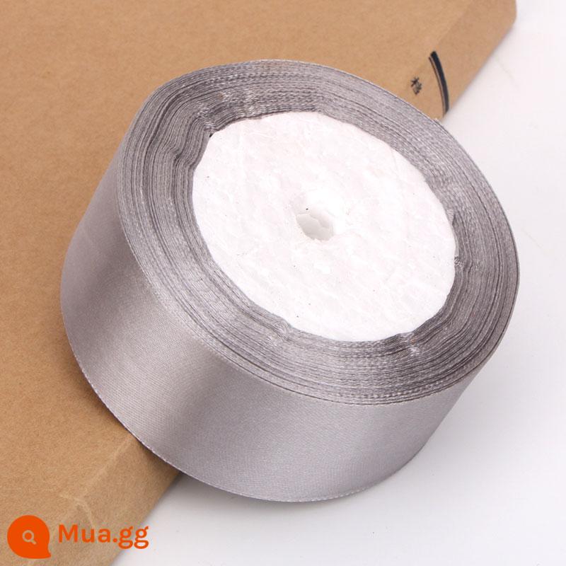 4Cm Ruy Băng Hoa Hoa Hồng Trang Trí Handmade DIY Dây Bện Tặng Ruy Băng Đỏ Nơ Satin - Màu xám nhạt (ba cuộn bất kỳ có giá 3,5 nhân dân tệ mỗi cuộn)