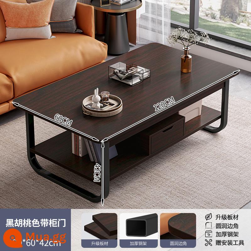 Bàn cà phê căn hộ nhỏ bàn cho thuê nhà đơn giản hiện đại tối giản sofa bên một vài phòng khách đơn giản bàn cà phê gia đình bàn trà - [Có máy bơm❤] Gỗ óc chó đen 120cm [chân khung thép dày]