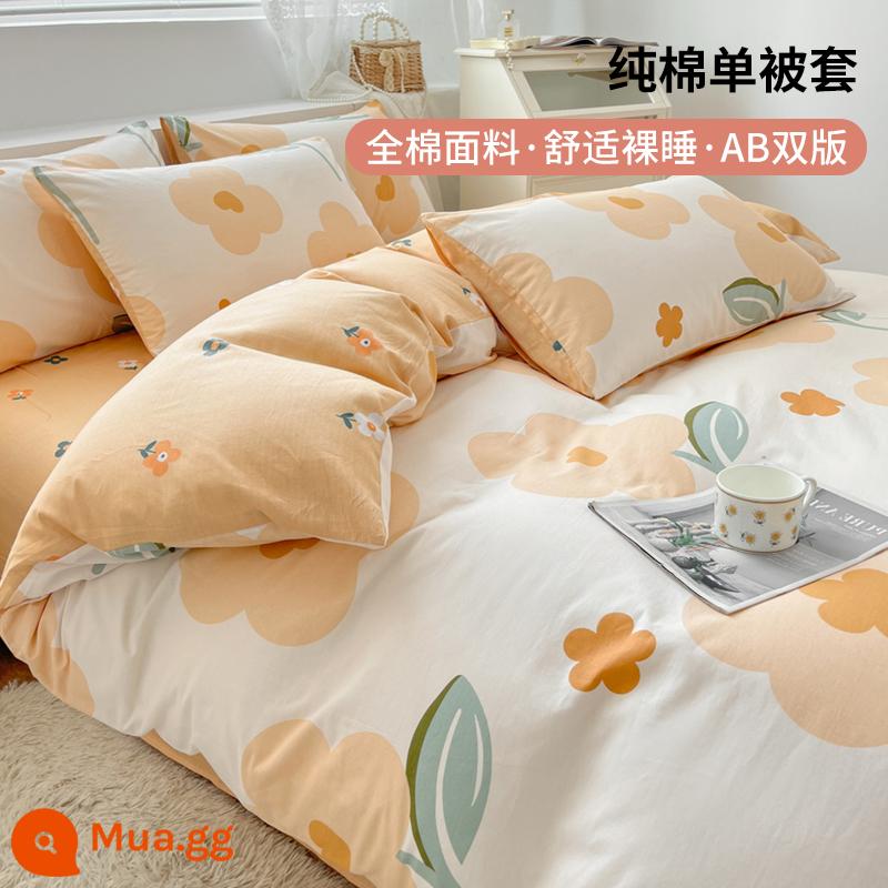 Nhỏ tươi vỏ chăn 100 cotton 150x200 mảnh đơn ký túc xá sinh viên vỏ chăn đơn 200x230 chăn - Xuân Hoa [thân thiện với làn da và thoáng khí]