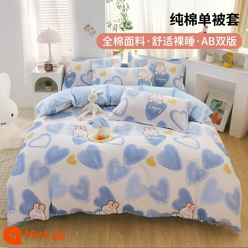 Hoạt hình dễ thương bông vỏ chăn cotton mảnh đơn ký túc xá sinh viên vỏ chăn đơn 150x200x230 tấm chăn 1.5 mét - Thỏ Nhỏ Andy [Chất lượng bà mẹ và trẻ sơ sinh]