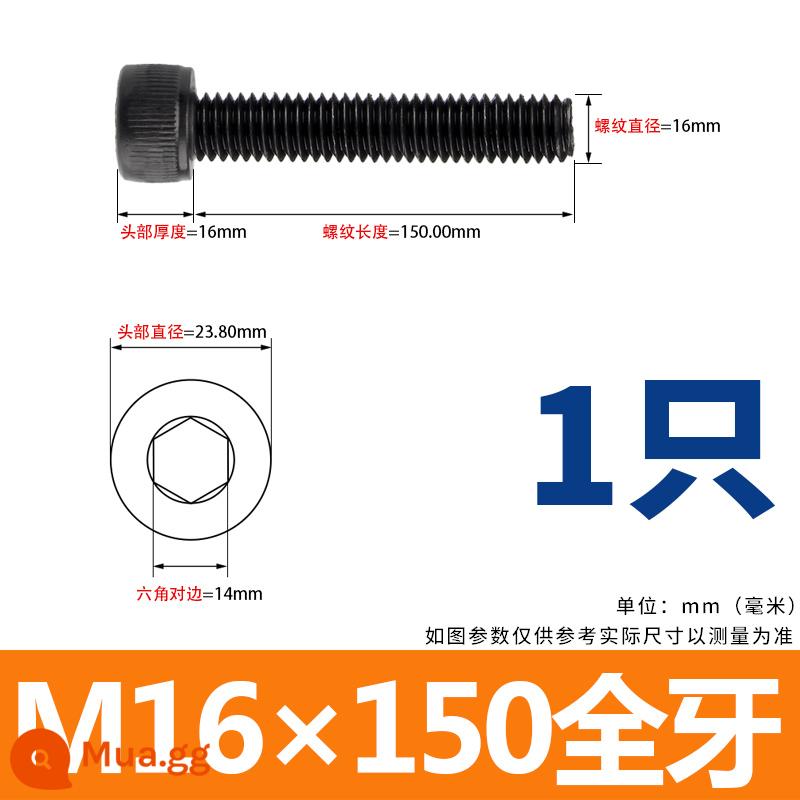 Vít lục giác cường độ cao cấp 12.9 Bu lông đầu hình trụ Vít đầu cốc M1.6M2M2.5M3M4M5M6M8 - M16x150 [1 cái]