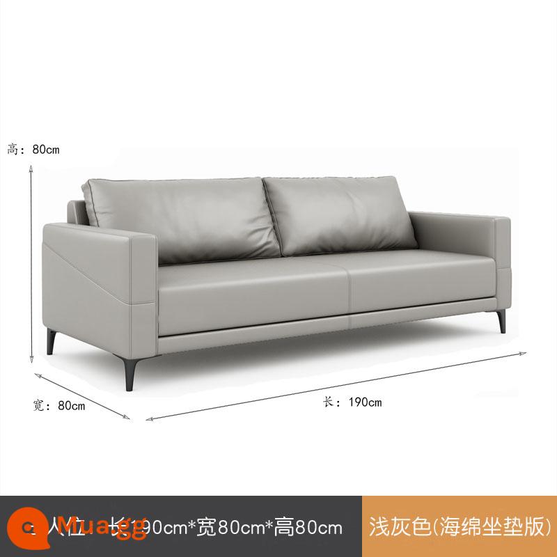 Bộ ghế sofa văn phòng và bàn cà phê kết hợp ghế sofa da văn phòng sếp đơn giản phòng tiếp tân quầy lễ tân ba người - Xe 3 chỗ màu xám nhạt