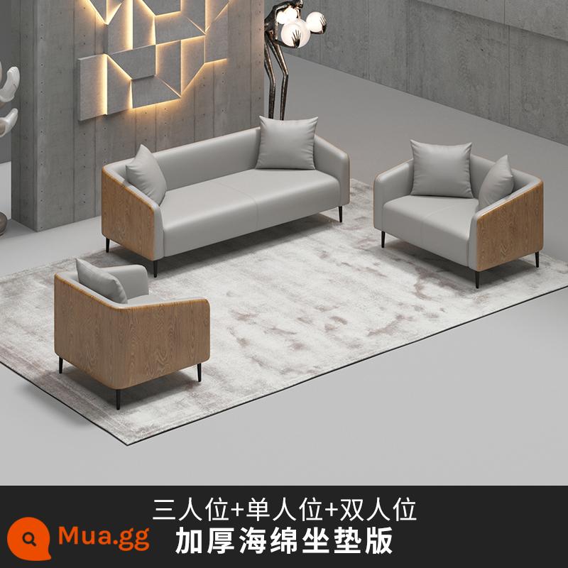 SF Miễn Phí Vận Chuyển Sofa Văn Phòng Kinh Doanh Đơn Giản Bàn Kết Hợp Bộ Hiện Đại Tiếp Tân Đơn Giải Trí Phòng Tiếp Tân - 3+2+1 xám nhạt [đệm xốp dày]