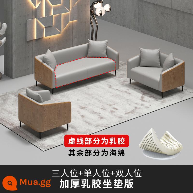 SF Miễn Phí Vận Chuyển Sofa Văn Phòng Kinh Doanh Đơn Giản Bàn Kết Hợp Bộ Hiện Đại Tiếp Tân Đơn Giải Trí Phòng Tiếp Tân - 3+2+1 xám nhạt [đệm cao su]