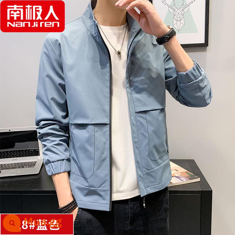 Nam Cực nhân tạo áo khoác nam mùa xuân và mùa thu mới hợp thời trang áo khoác denim nam áo khoác lông cừu mùa thu đông - 28 # màu xanh