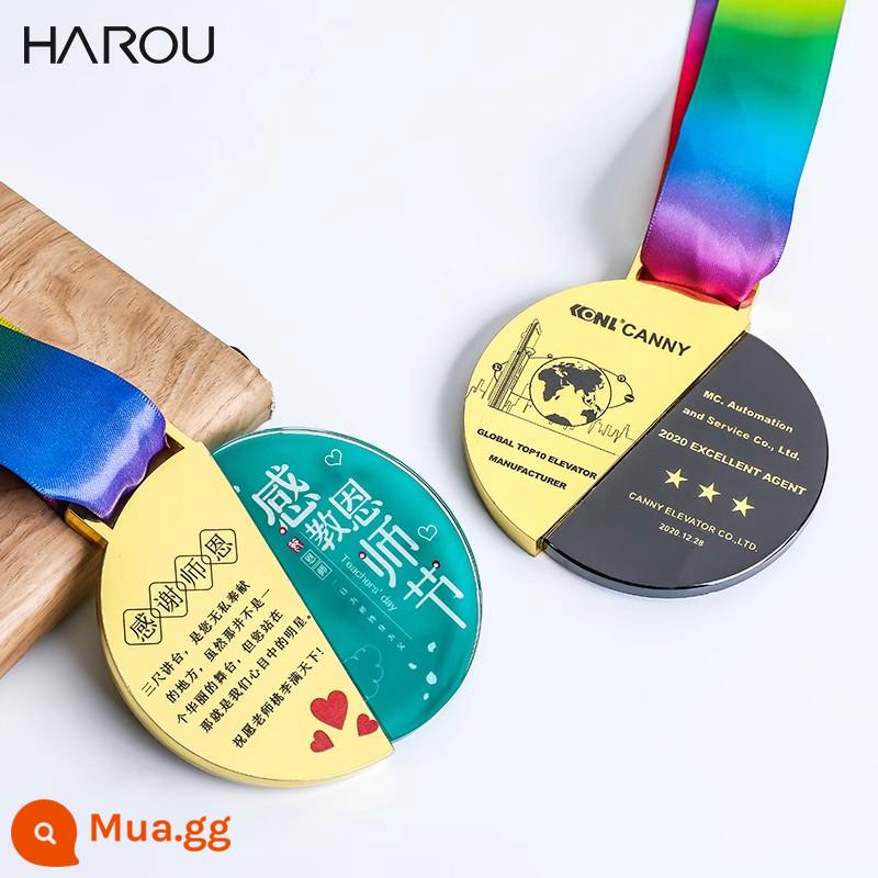 Danh sách huy chương pha lê tùy chỉnh cuộc thi marathon lưu niệm vinh danh huy chương vàng cúp sáng tạo - Kiểu nối hình bán nguyệt