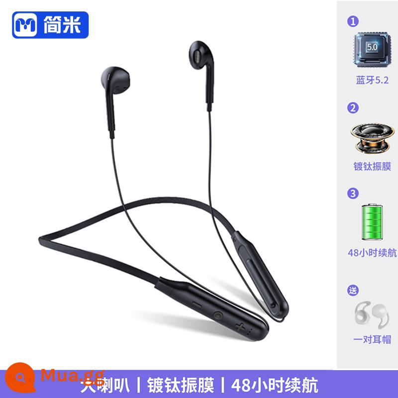 Tai nghe bluetooth đeo cổ Jianmi 2022 mới dành cho nữ chạy thể thao không dây đeo trên cổ tai nghe đeo trên đầu dành cho nam và nữ cao cấp tuổi thọ pin siêu dài giảm tiếng ồn thích hợp cho Huawei Apple - Màu đen độc quyền [Âm thanh vòm 9D + Chip nhập khẩu 5.0]