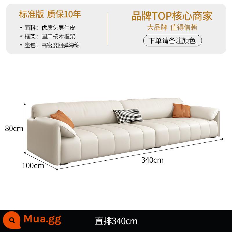 DDC Kem Gió Tai Voi Sofa Da Kết Hợp Hiện Đại Kích Thước Nhỏ Gọn Nhà Chìa Khóa Đàn Piano Hàng Thẳng - [Phiên bản tiêu chuẩn-da bò lớp một chất lượng cao] thẳng 3,4 mét