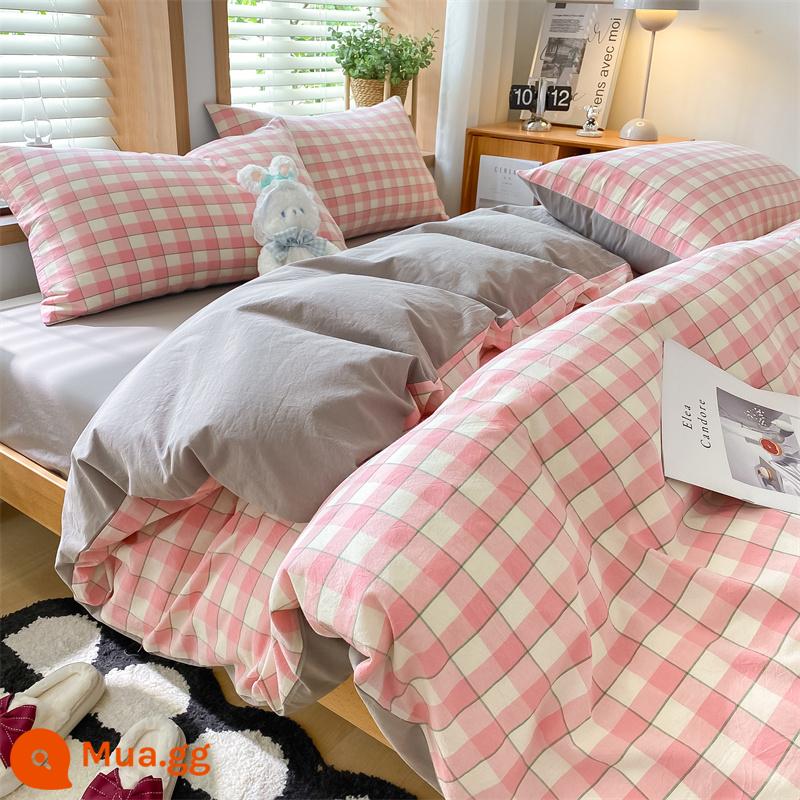 Chăn bông đã giặt vỏ chăn đơn mảnh 200x230 bông cotton nguyên chất 150x200 ký túc xá đơn chải ga trải giường chăn ga trải giường - Bột Barlow