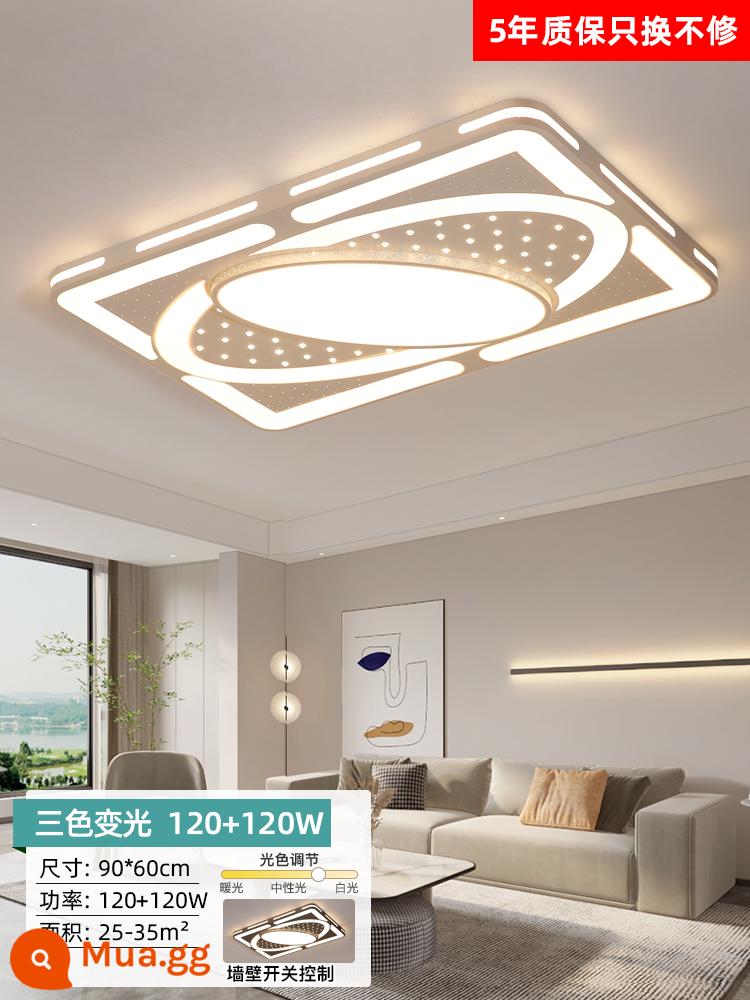 Đèn trần LED Đèn phòng khách đơn giản và hiện đại - Bầu trời đầy sao 90*60cm mờ ba màu 120W