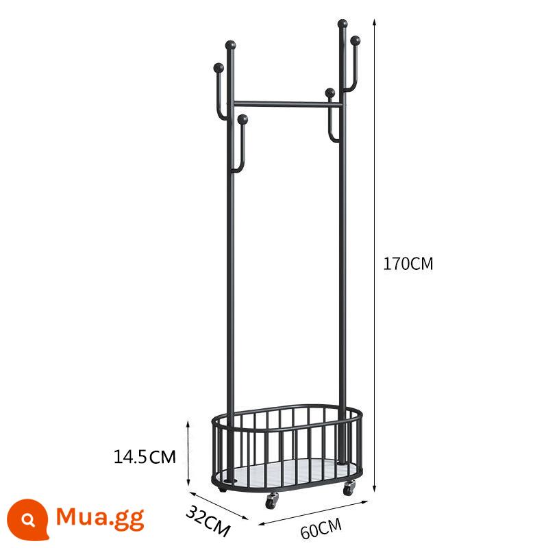 Ánh sáng sang trọng phòng ngủ phòng khách giá treo áo từ trần đến sàn có bánh xe có thể tháo rời giá treo quần áo hộ gia đình móc treo phòng đơn giản - Chiều dài màu đen 60 [kiểu trung tâm mua sắm]