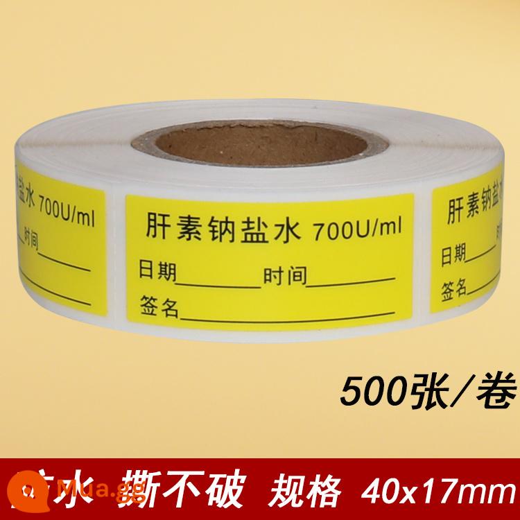 Lisaline heparin natri niêm phong ống giải pháp ngày hiệu lực nhãn điều dưỡng ống thông cảnh báo cao nhận dạng thuốc nhãn dán chống thấm nước - Nước muối natri heparin