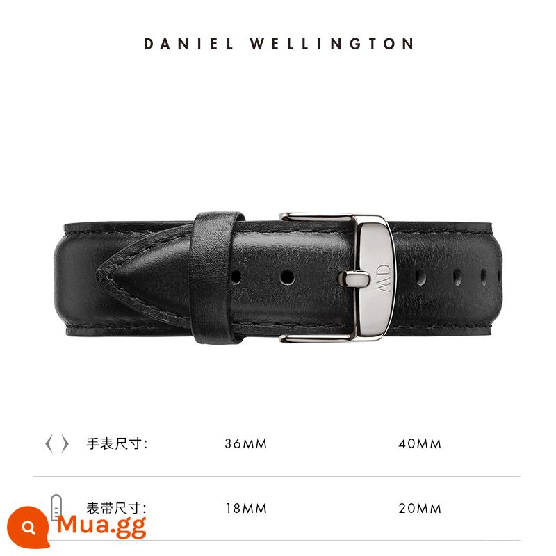 Dây đeo đồng hồ dw Dòng CLASSIC dây da khóa chốt 18/20mm Daniel Wellington Flagship Store - Đen S