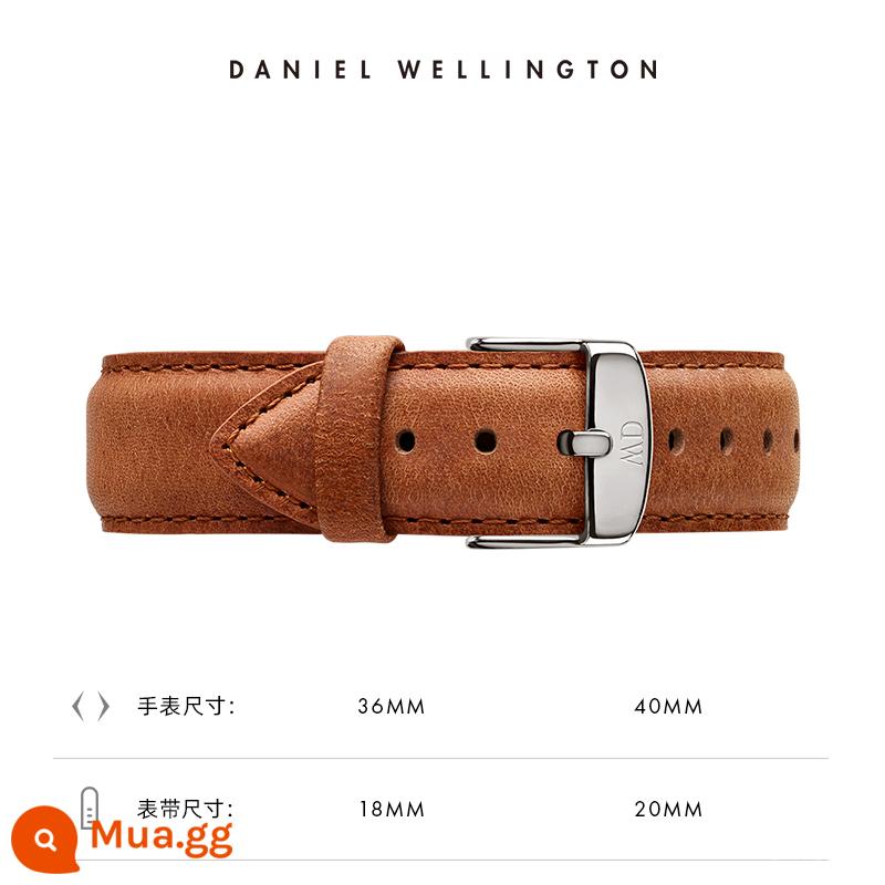 Dây đeo đồng hồ dw Dòng CLASSIC dây da khóa chốt 18/20mm Daniel Wellington Flagship Store - nâu nhạt S