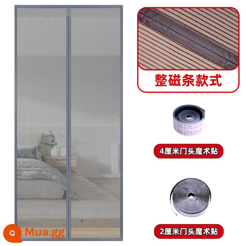 Lối vào cửa phòng ngủ rèm cửa chống muỗi Velcro miễn phí đấm mã hóa cửa màn hình cửa sổ cát nam châm tự mồi từ tính lưới King Kong - Toàn bộ dải nam châm + lưới King Kong + xám + Velcro mở rộng