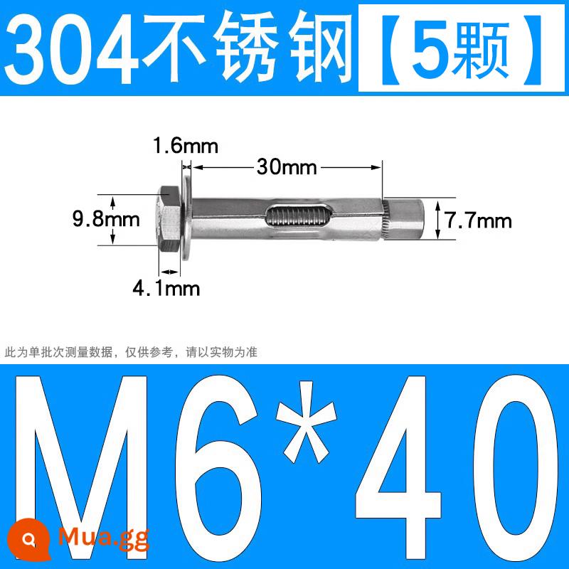 Vít nở kéo sắt mạ kẽm ống nổ vít neo Vít nở M6M8M10M12M14M16M18M20 - 304 lục giác M6*40[5 miếng]