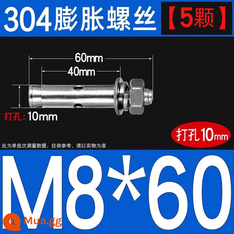 Vít nở kéo sắt mạ kẽm ống nổ vít neo Vít nở M6M8M10M12M14M16M18M20 - 304-M8*60[5 cái]