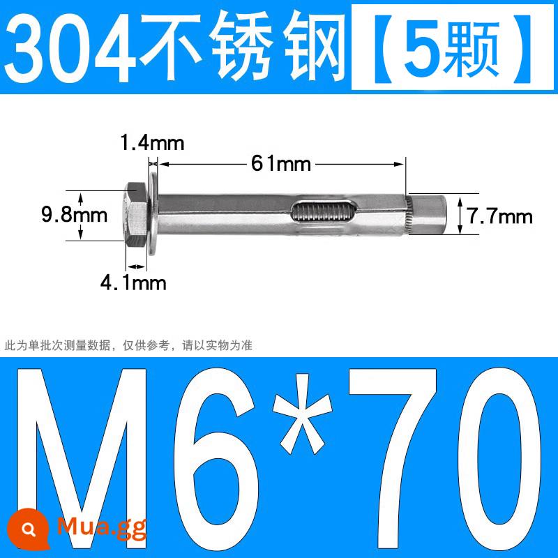 Vít nở kéo sắt mạ kẽm ống nổ vít neo Vít nở M6M8M10M12M14M16M18M20 - 304 lục giác M6*70[5 miếng]