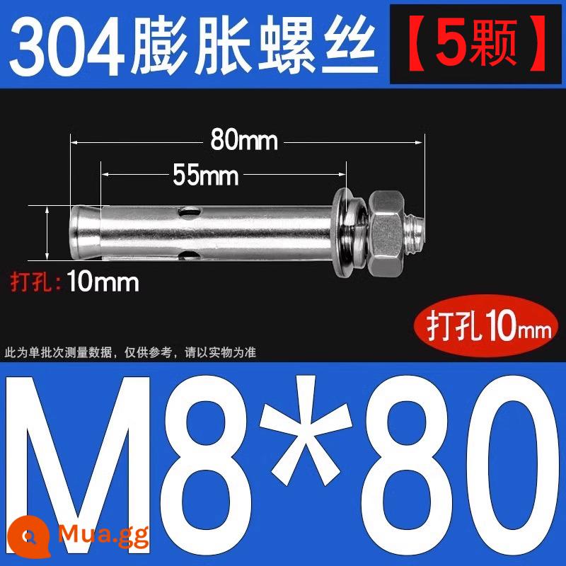 Vít nở kéo sắt mạ kẽm ống nổ vít neo Vít nở M6M8M10M12M14M16M18M20 - 304-M8*80[5 cái]