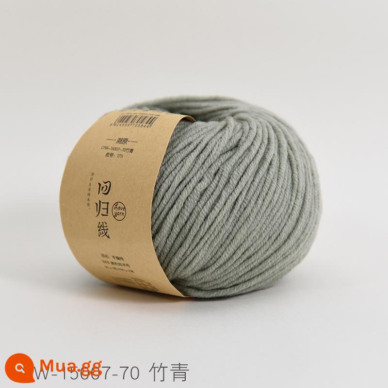 Dòng hồi quy dấu vết trở lại sợi len nguyên chất Merino nguyên chất dày vừa handmade tự làm que kim đan len khăn len bóng - Số 70-Tre Xanh