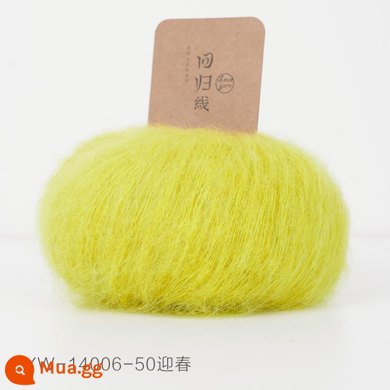 Dòng hồi quy Muyan nhập khẩu Nam Phi trẻ mohair tự làm dệt kim thủ công len mịn bóng sợi len - Số 50 - Lễ hội mùa xuân (20g/nhóm)