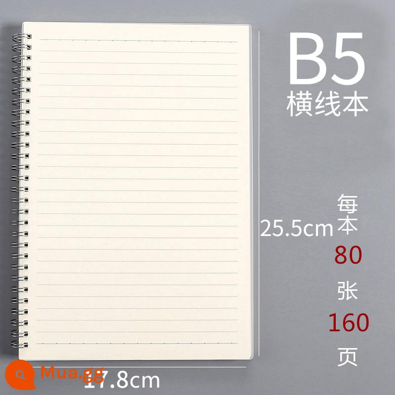 Cuộn dây sinh viên sử dụng sổ tay a5 dày b5 sổ kẻ ngang sổ ô vuông nhỏ sổ lưới notepad pp phong cách ins đơn giản văn học nghệ thuật di động sinh viên đại học kỳ thi tuyển sinh sau đại học học sinh trung học đọc sách - B5 dòng ngang 1 cuốn