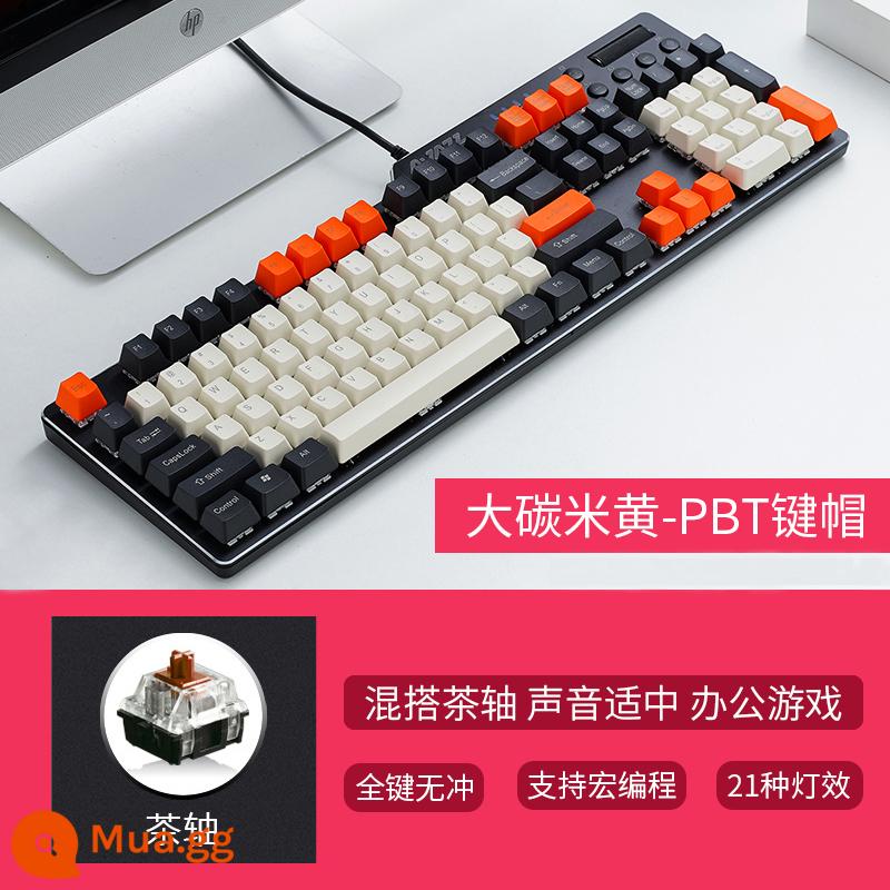 Heijue AK35I Game Thật Bàn Phím Cơ Trục Xanh Trục Đen Trà Trục Đỏ Chơi Game Ăn Gà Lol Máy Tính Xách Tay Có Dây Máy Tính Để Bàn Màu Hồng Cô Gái Văn Phòng Dễ Thương Đánh Văn Phòng Đặc Biệt Cafe Internet PBT - Trục trà carbon lớn PBT