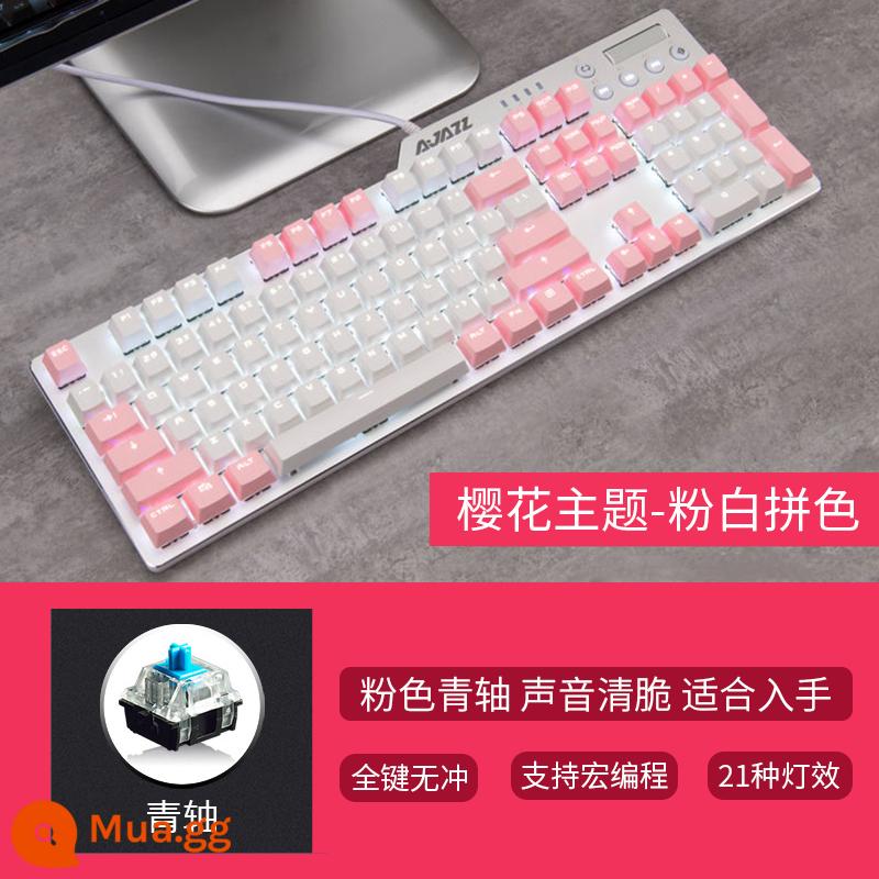 Heijue AK35I Game Thật Bàn Phím Cơ Trục Xanh Trục Đen Trà Trục Đỏ Chơi Game Ăn Gà Lol Máy Tính Xách Tay Có Dây Máy Tính Để Bàn Màu Hồng Cô Gái Văn Phòng Dễ Thương Đánh Văn Phòng Đặc Biệt Cafe Internet PBT - Trục PBT xanh trắng hồng