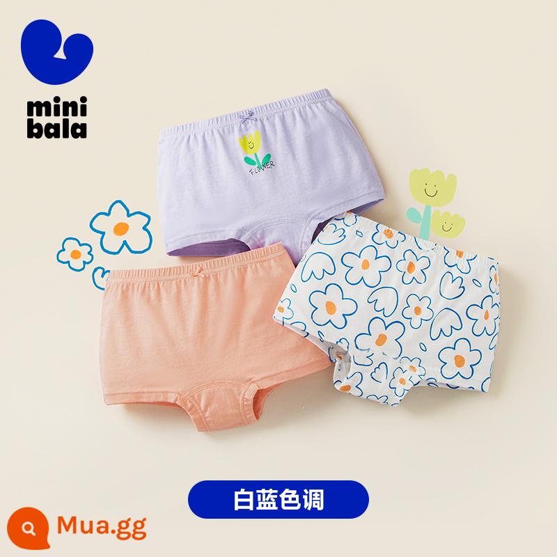 Mini Barabara Quần Lót Trẻ Em Mùa Xuân Bé Gái Quần An Toàn Cho Trẻ Em Quần Nhẹ Quần An Toàn Quần 3 Cái - Tông màu xanh trắng 00318