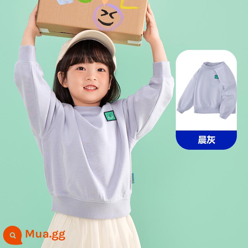 Balabara mini bé trai và bé gái cổ tròn cotton dày T2023 mùa xuân mới cho bé rời thời trang áo len trẻ em - Tro buổi sáng 20107