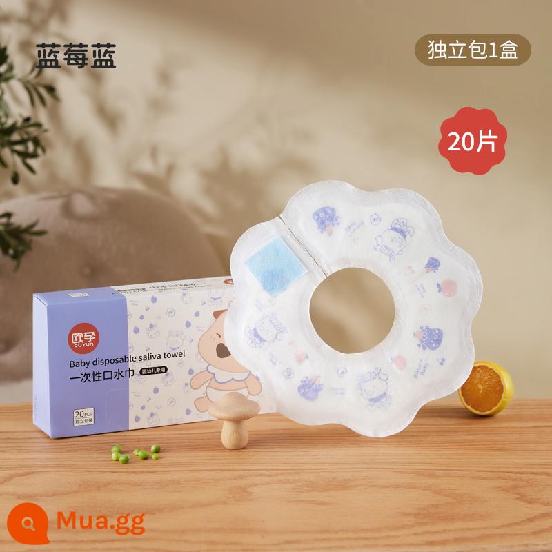 Châu Âu mang thai dùng một lần khăn nước bọt bé sơ sinh bé chống thấm sữa không yếm cotton nguyên chất mùa thu đông đi ra ngoài yếm - Blueberry Blue [20 Viên] Nâng cấp Mỗi sản phẩm được đóng gói riêng lẻ