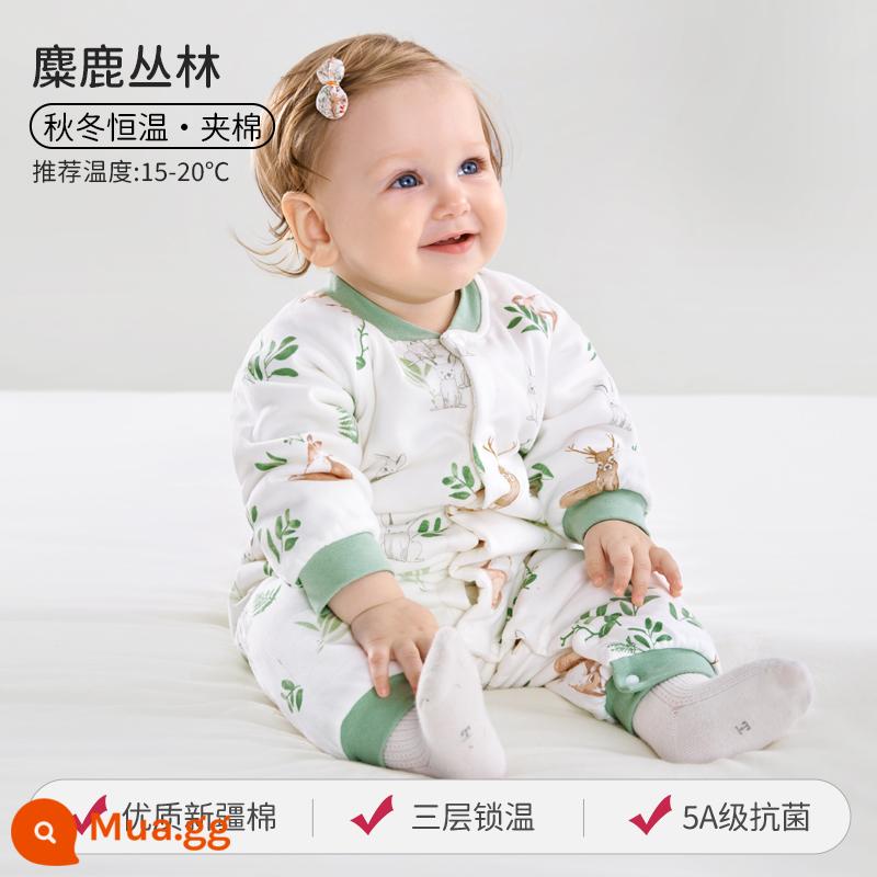 Châu Âu Mang Thai Quần Áo Sơ Sinh Tre Cotton Gạc Mùa Hè Áo Liền Quần Nam Nữ Điều Hòa Không Khí Cho Bé Quần Áo Bộ Đồ Ngủ Phần Mỏng Áo Liền Quần - Rừng nai sừng tấm [Nhiệt độ phòng 15-20oC]