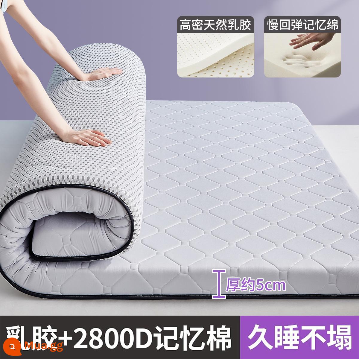 Nệm cao su ký túc xá sinh viên chuyên dụng 90x190 cm nhà đơn đệm phòng ngủ ký túc xá đại học trường trung học - Màu Xám Sức Sống❤ Dày Khoảng 5cm