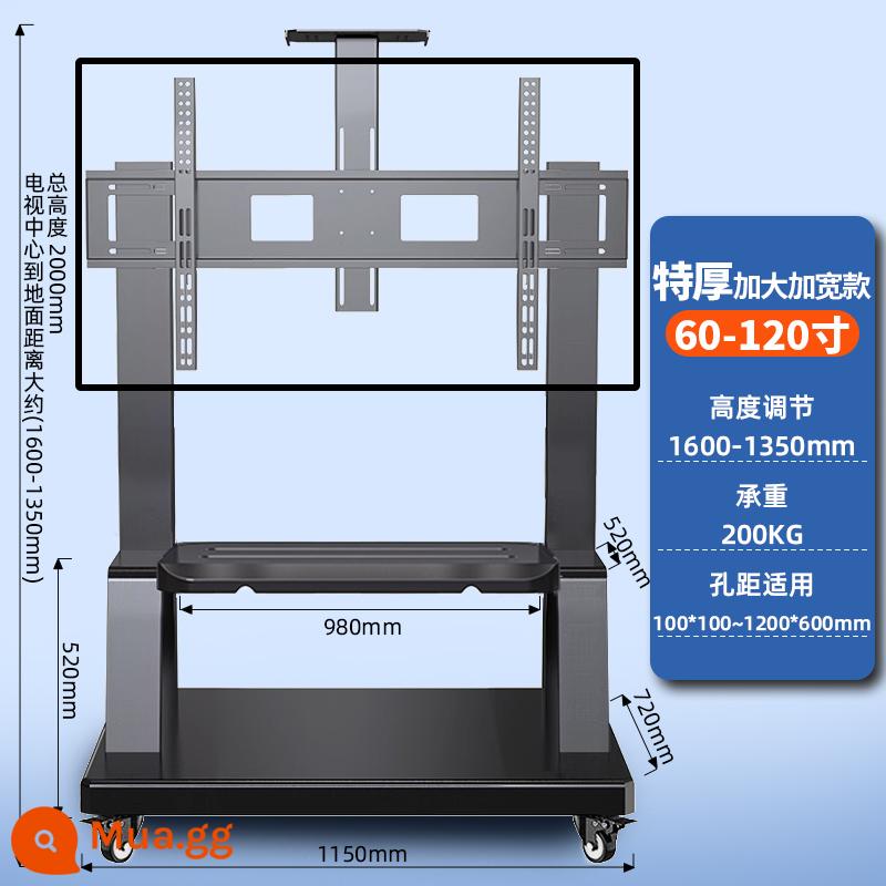 Giá đỡ TV đa năng giá đỡ màn hình đa năng xe đẩy giảng dạy Tất cả các giá đỡ có thể tháo rời - Mô hình sang trọng cực lớn dày 55-120 inch với tấm trên cùng