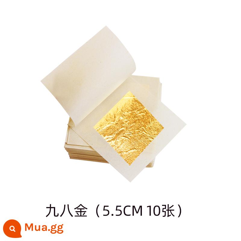 24K Lá Vàng Thật Tượng Phật Thủ Công Quà Tặng Trang Trí Tranh Trang Trí Vàng Sửa Chữa Sửa Chữa Vàng Trẻ Hóa Vàng Nguyên Chất Đĩa Bạch Kim - Lá vàng thật 24K (5.5cm)-10 tờ