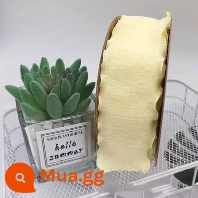 Hộp bánh sinh nhật ruy băng ins sườn gạo trắng Ruy băng tiếng Anh bó hoa hộp quà bao bì hộp dây đeo - Ruy băng màu xanh hải quân vàng 4cm dài 9 mét