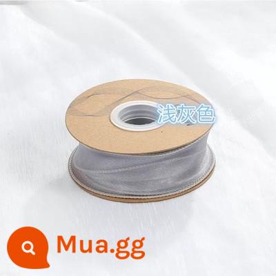 Hộp bánh sinh nhật ruy băng ins sườn gạo trắng Ruy băng tiếng Anh bó hoa hộp quà bao bì hộp dây đeo - Sợi đuôi cá màu xám nhạt Fuchsia 10 yard