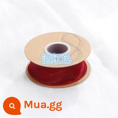 Hộp bánh sinh nhật ruy băng ins sườn gạo trắng Ruy băng tiếng Anh bó hoa hộp quà bao bì hộp dây đeo - Sợi đuôi cá màu đỏ tía nhạt 10m