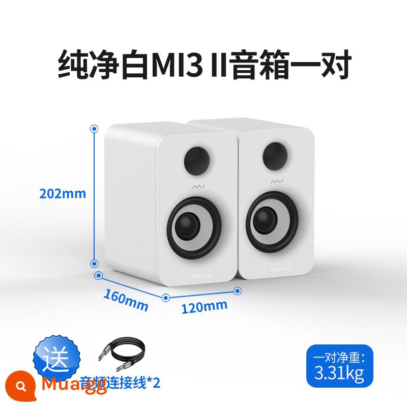 Midiplus MI3 Một loa giám sát nguồn 5 -inch 3 -inch máy tính đa phương tiện chuyên nghiệp Hifi Desktop Bluetooth Audio - Dây loa MI3 II+6.35 màu trắng tinh khiết