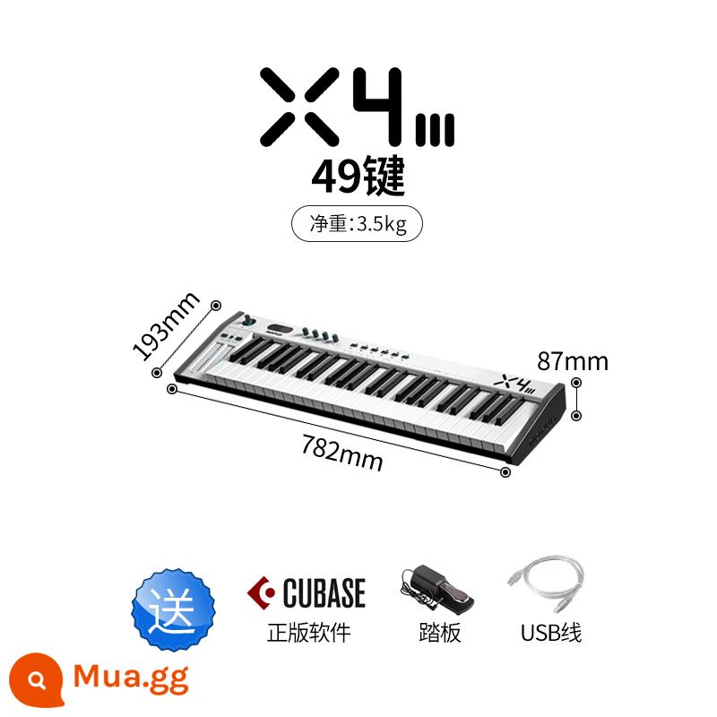 Bộ điều khiển nhạc điện tử midiplus X8III X61 49 Bàn phím midi 88 phím chuyên nghiệp - Sản phẩm mới X4III (tặng kèm bàn đạp piano + phần mềm Cubase chính hãng)