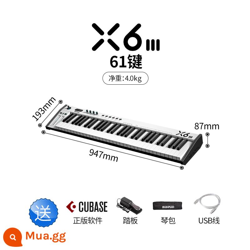 Bộ điều khiển nhạc điện tử midiplus X8III X61 49 Bàn phím midi 88 phím chuyên nghiệp - Sản phẩm mới X6 III (pedal + túi đựng đàn + phần mềm Cubase chính hãng)