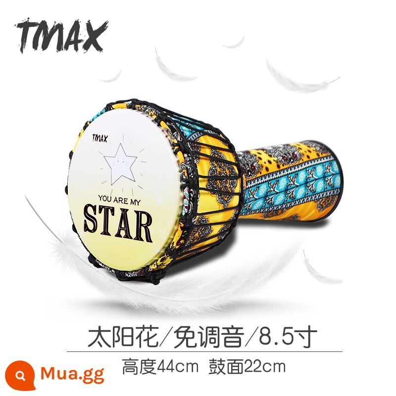 TMAX Mans 8.5 inch trẻ em Châu Phi trống 10 inch PVC trưởng thành mới bắt đầu Lệ Giang 12 inch chơi trống lục lạc chuyên nghiệp - Dây buộc 8.5 inch PVC hướng dương