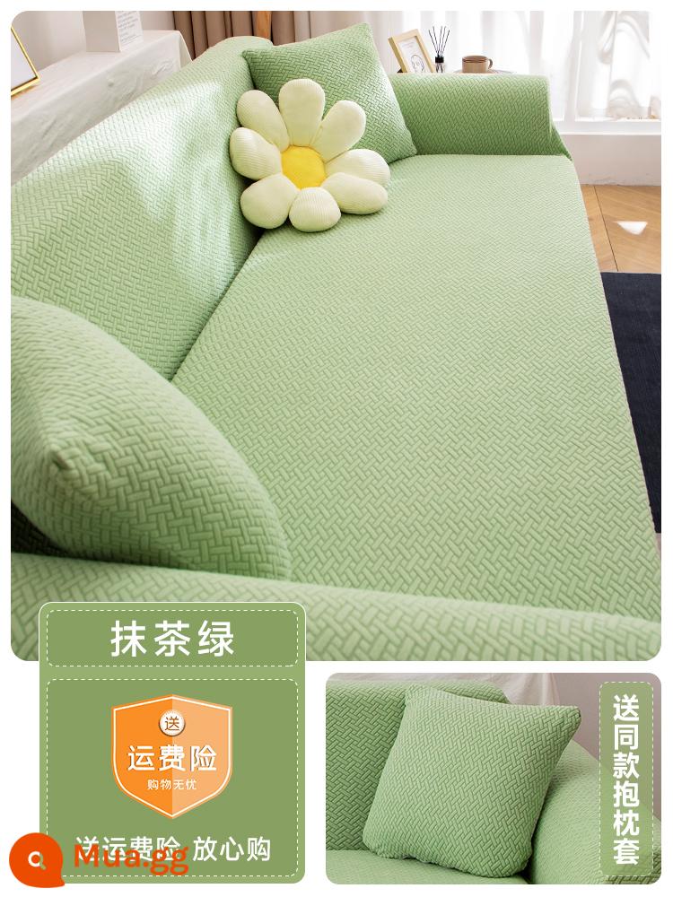 Bọc ghế sofa đàn hồi bao gồm tất cả một mảnh chống trượt bảo vệ hiện đại đơn giản bốn mùa phổ đầy đủ bao gồm vải - Taffeta-matcha xanh