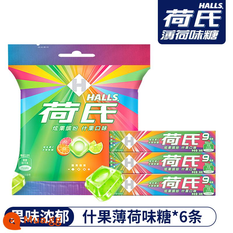 Ho's Mint Candy Snack Mạnh và Mát - [Gói 6] Bạc hà trái cây các loại*6 que, chỉ 15,33